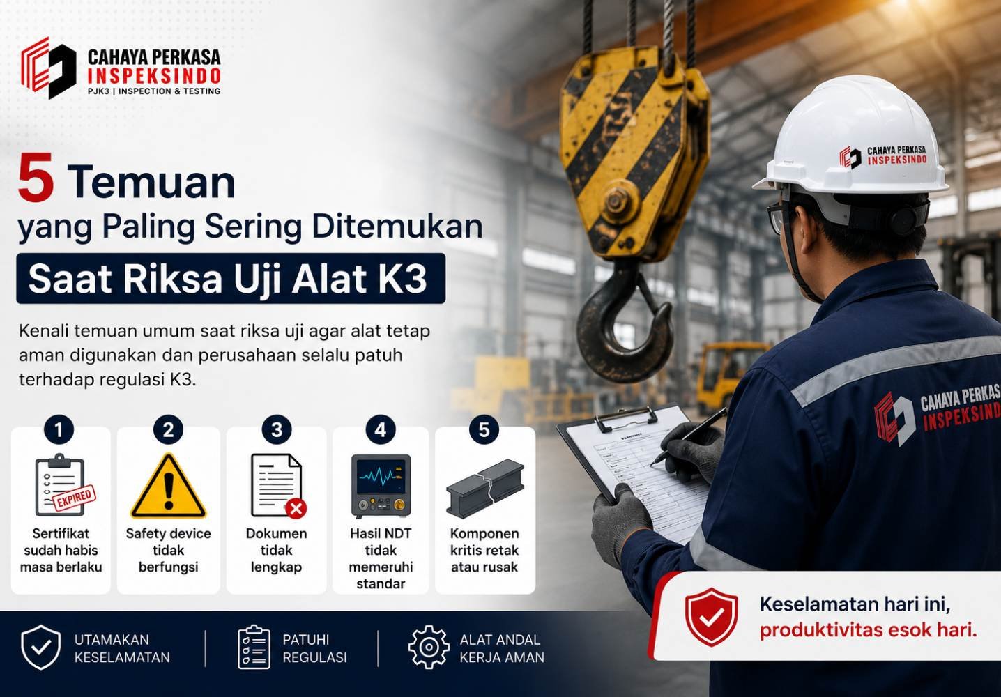 5 Temuan yang Paling Sering Ditemukan Saat Riksa Uji Alat K3